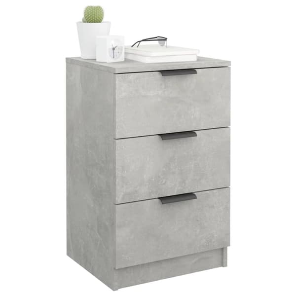 The Living Store Sängbord 2 st betonggrå 40x36x65 cm - Nattduksbord
