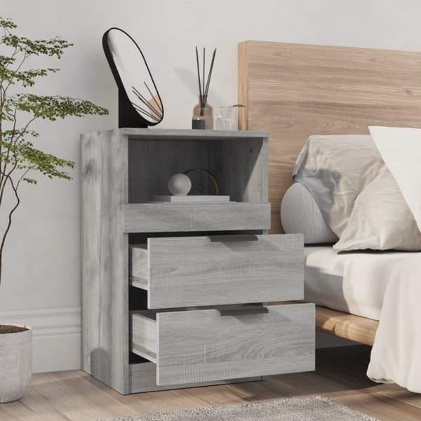 The Living Store Yöpöytä harmaa Sonoma tekninen puu -  Yöpöydät