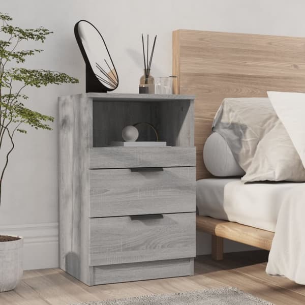The Living Store Yöpöytä harmaa Sonoma tekninen puu -  Yöpöydät