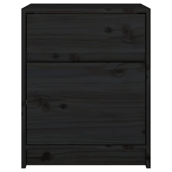 The Living Store sengeskabe 2 stk. 40x31x50 cm massivt fyrretræ sort - Natborde