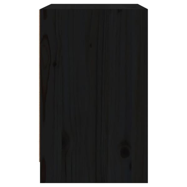 The Living Store sengeskabe 2 stk. 40x31x50 cm massivt fyrretræ sort - Natborde