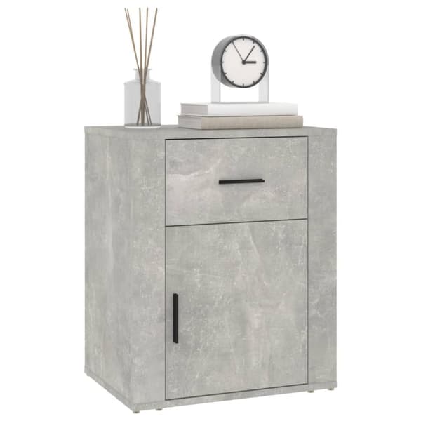 The Living Store sengebord 50x36x60 cm konstrueret træ betongrå - Natborde
