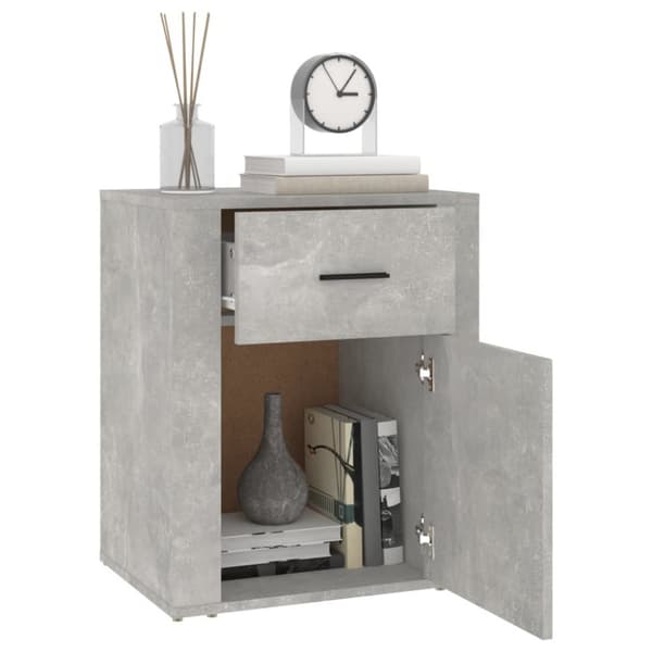 The Living Store sengebord 50x36x60 cm konstrueret træ betongrå - Natborde