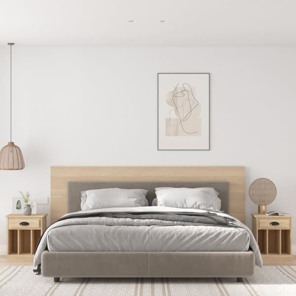 The Living Store sengeborde 2 stk. 43x36x50 cm sonoma-eg -  Natborde
