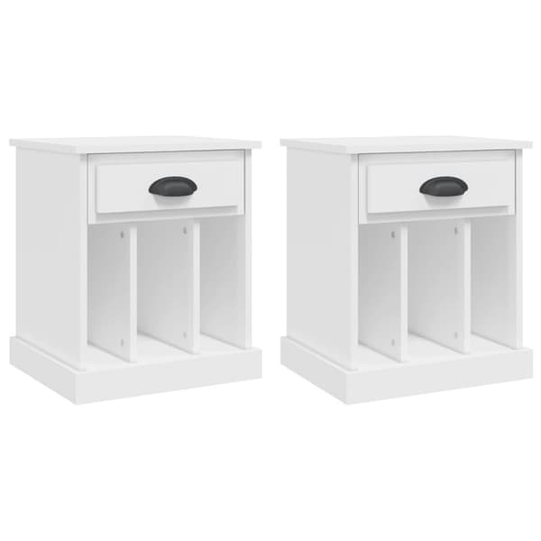 The Living Store sengeborde 2 stk. 43x36x50 cm hvid - Natborde