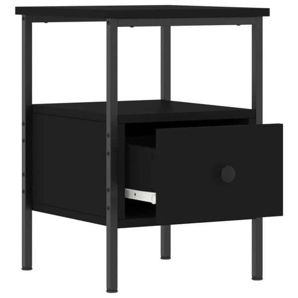 The Living Store sengebord 34x36x50 cm konstrueret træ sort - Natborde