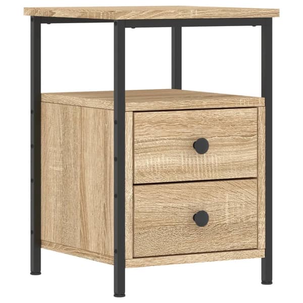 The Living Store sengebord 34x35,5x50 cm konstrueret træ sonoma-eg - Natborde