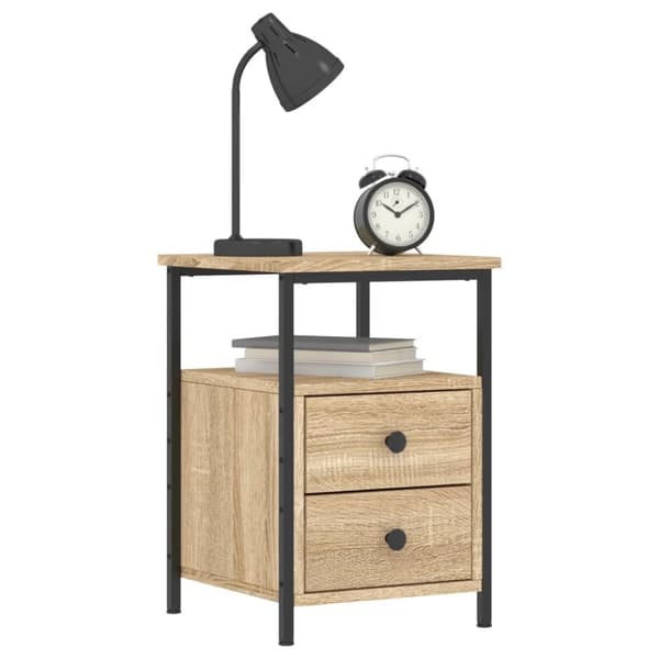 The Living Store sengebord 34x35,5x50 cm konstrueret træ sonoma-eg - Natborde