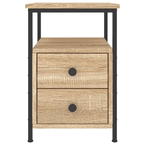 The Living Store sengebord 34x35,5x50 cm konstrueret træ sonoma-eg - Natborde