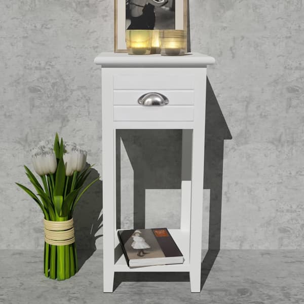 The Living Store sengebord med 1 skuffe hvid -  Natborde