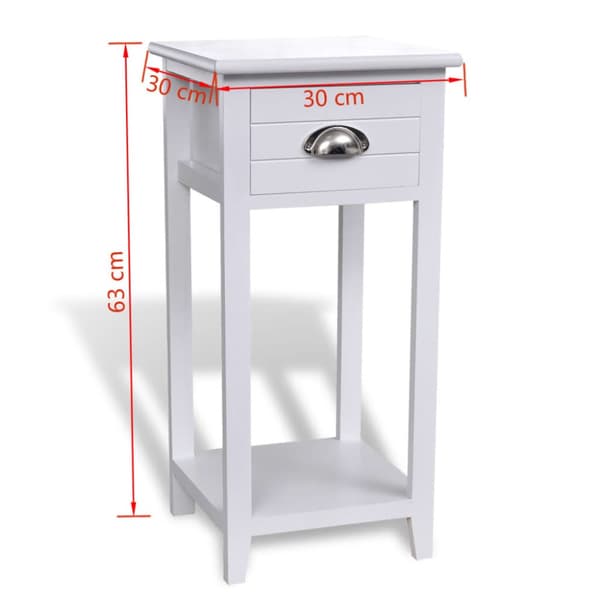 The Living Store sengebord med 1 skuffe hvid -  Natborde