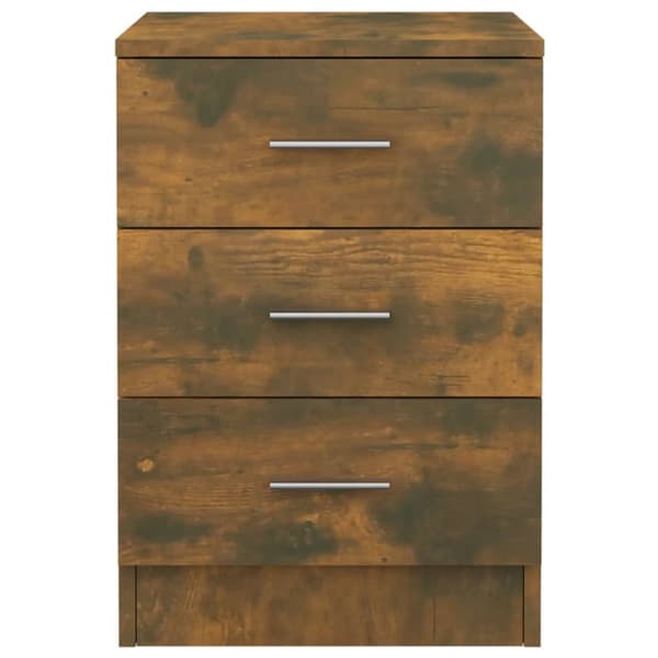 The Living Store Sängbord 2 st rökfärgad ek 38x35x56 cm konstruerat trä - Nattduksbord