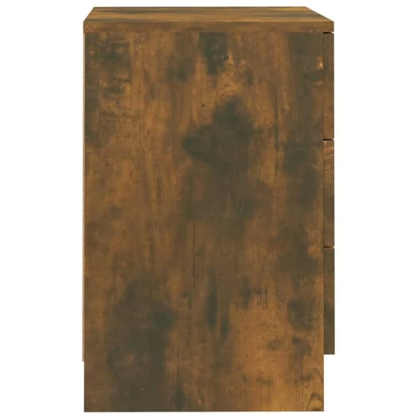 The Living Store Sängbord 2 st rökfärgad ek 38x35x56 cm konstruerat trä - Nattduksbord