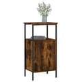 Miniatyrbillede 4 af 11: The Living Store sengeborde 2 stk. 41x31x80 cm konstrueret træ røget egetræ -  Natborde