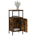 Miniatyrbillede 5 af 11: The Living Store sengeborde 2 stk. 41x31x80 cm konstrueret træ røget egetræ -  Natborde