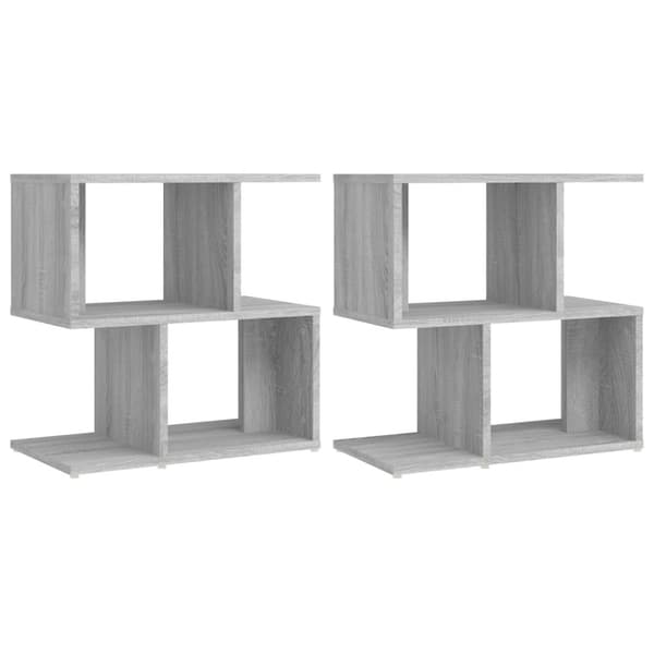 The Living Store sengeborde 2 stk. 50x30x51,5 cm konstrueret træ grå sonoma-eg - Natborde