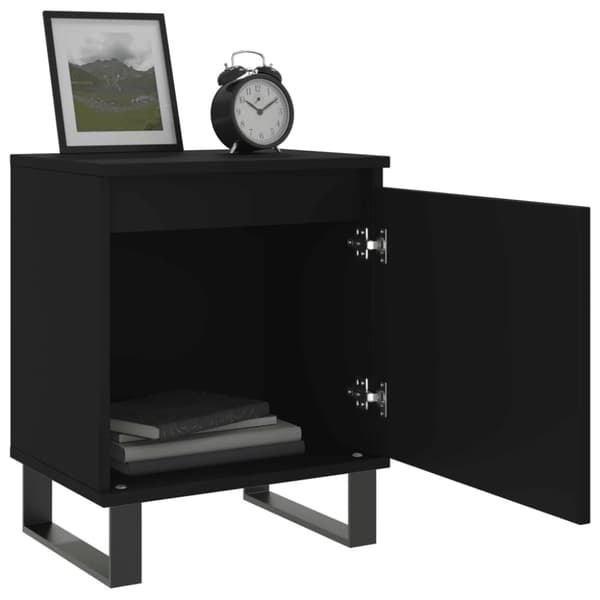 The Living Store sengeborde 2 stk. 40x30x50 cm konstrueret træ sort -  Natborde