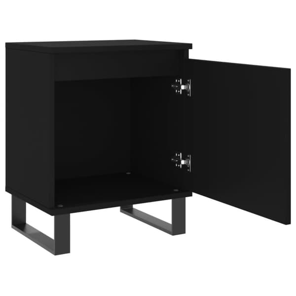 The Living Store sengeborde 2 stk. 40x30x50 cm konstrueret træ sort -  Natborde