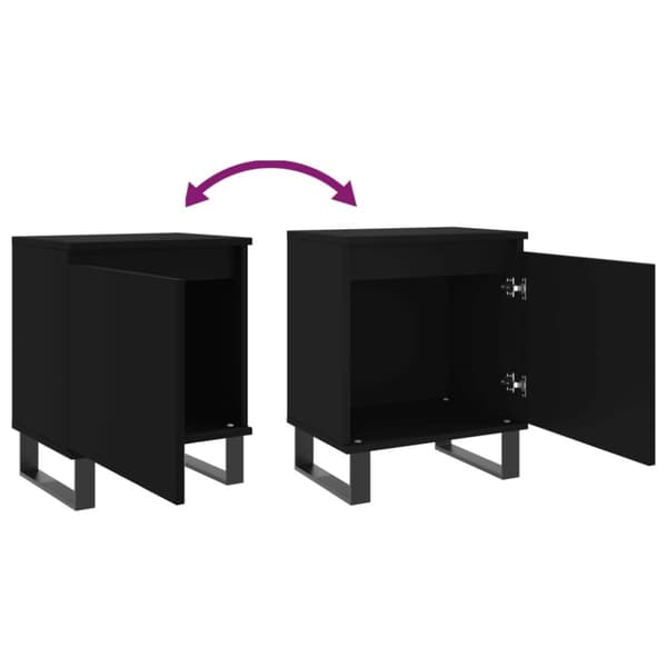 The Living Store sengeborde 2 stk. 40x30x50 cm konstrueret træ sort -  Natborde