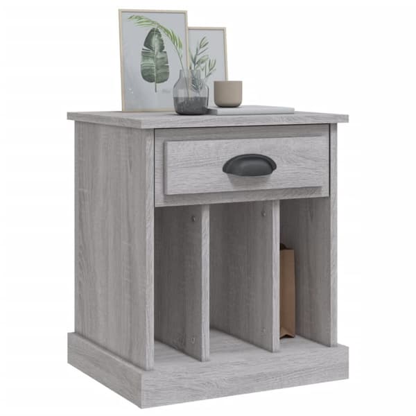 The Living Store sengeborde 2 stk. 43x36x50 cm grå sonoma-eg - Natborde