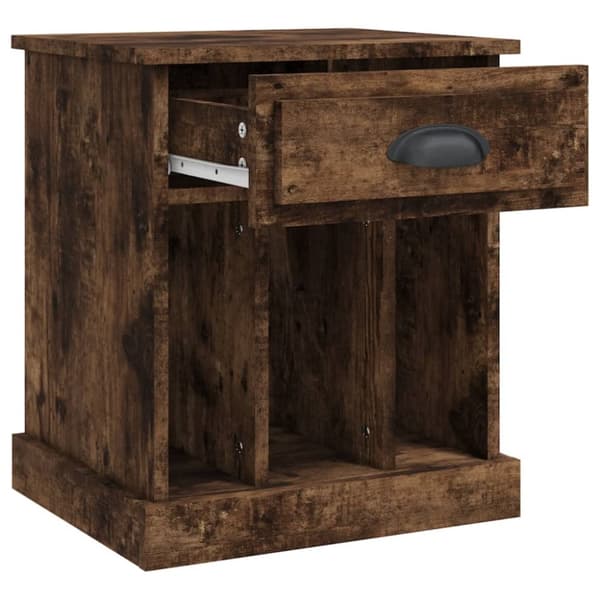 The Living Store Sängbord 2 st Rökfärgad ek 43x36x50 cm - Nattduksbord