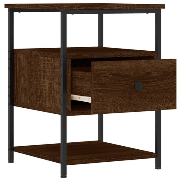 The Living Store sengeborde 2 stk. 40x42x56 cm konstrueret træ brunt egetræ - Natborde