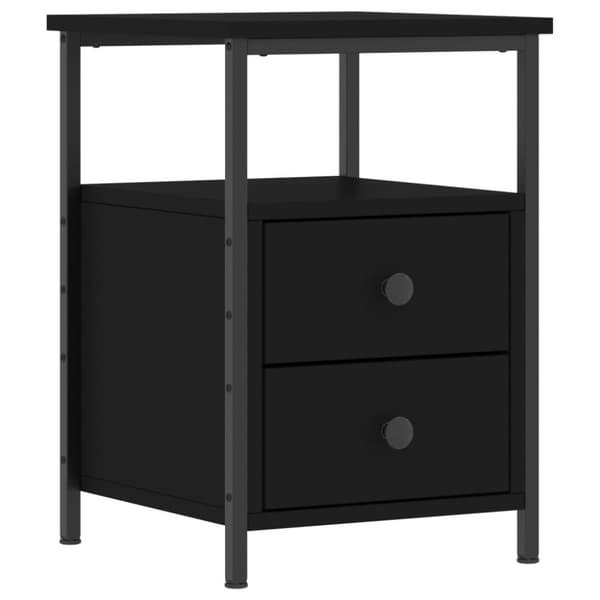 The Living Store sengebord 34x35,5x50 cm konstrueret træ sort -  Natborde