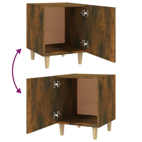 The Living Store Sängbord 2 st rökfärgad ek konstruerat trä - Nattduksbord