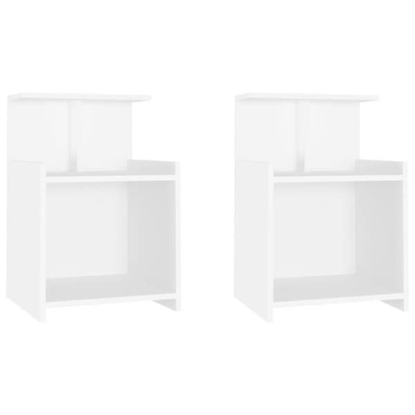 The Living Store sengeborde 2 stk. spånplade 40x35x60 cm hvid - Natborde