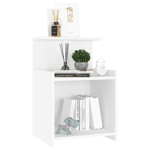 The Living Store sengeborde 2 stk. spånplade 40x35x60 cm hvid - Natborde