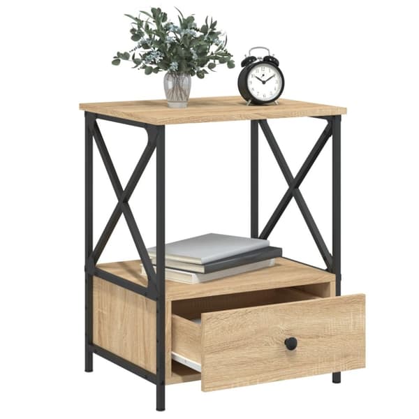 The Living Store Yöpöydät 2 kpl Sonoma-tammi 50x41x65 cm tekninen puu - Yöpöydät
