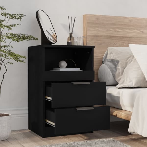 The Living Store sengebord konstrueret træ sort - Natborde