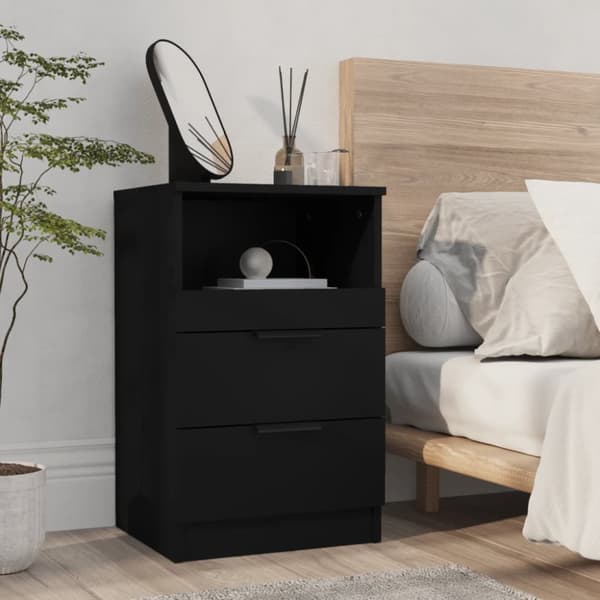 The Living Store sengebord konstrueret træ sort - Natborde