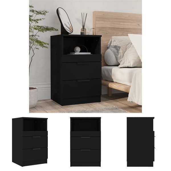 The Living Store sengebord konstrueret træ sort -  Natborde