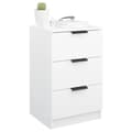 Miniatyrbild 6 av 11: The Living Store Sängbord 2 st vit 40x36x65 cm -  Nattduksbord
