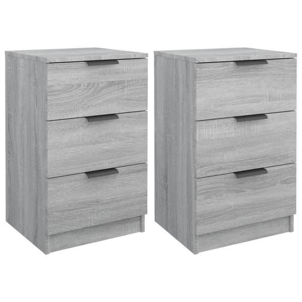 The Living Store sengeborde 2 stk. 40x36x65 cm grå sonoma-eg -  Natborde