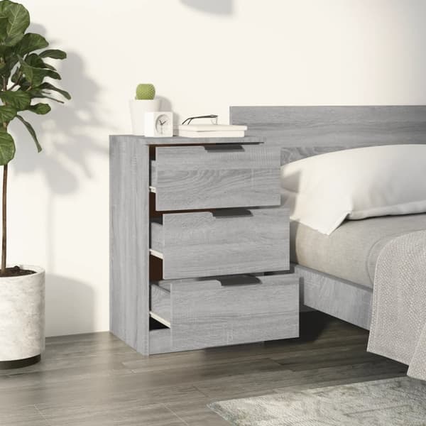 The Living Store sengeborde 2 stk. 40x36x65 cm grå sonoma-eg -  Natborde