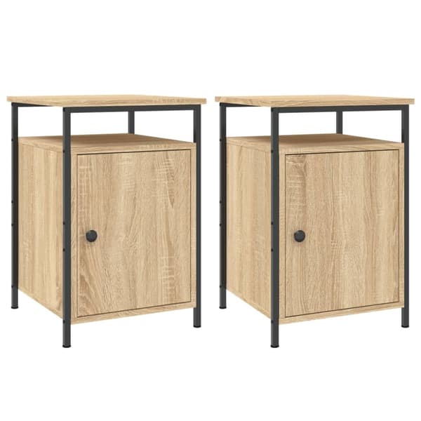 The Living Store Sängbord 2 st sonoma-ek 40x42x60 cm konstruerat trä -  Nattduksbord