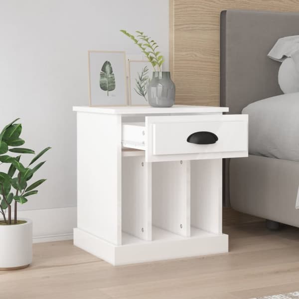The Living Store sengeborde 2 stk. 43x36x50 cm hvid højglans - Natborde