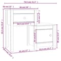 Miniatyrbild 9 av 10: The Living Store Sängbord 2 st grå 79,5x38x65,5 cm massiv furu -  Nattduksbord