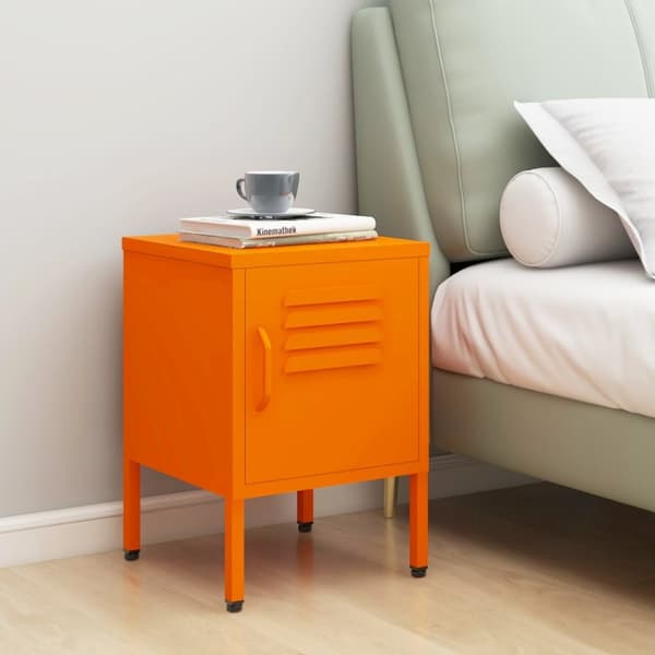 The Living Store natbord 35x35x51 cm stål orange - Natborde