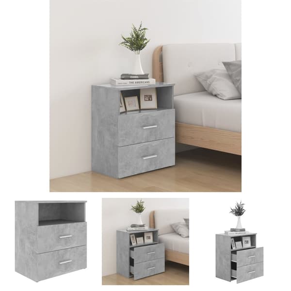 The Living Store sengeskab 50x32x60 cm betongrå -  Natborde