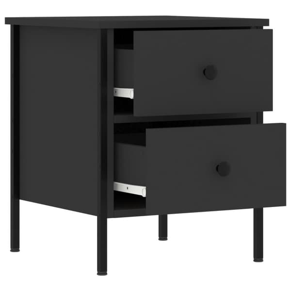 The Living Store sengeborde 2 stk. 40x42x50 cm konstrueret træ sort - Natborde