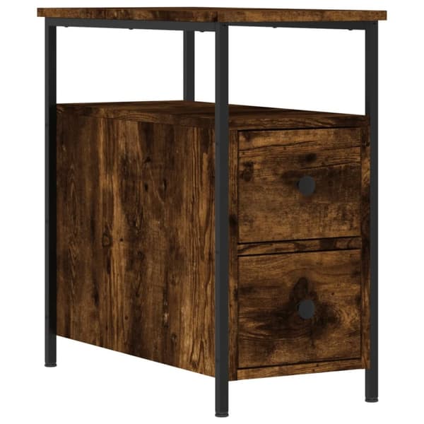 The Living Store Yöpöydät 2 kpl savutammi 30x60x60 cm tekninen puu - Yöpöydät