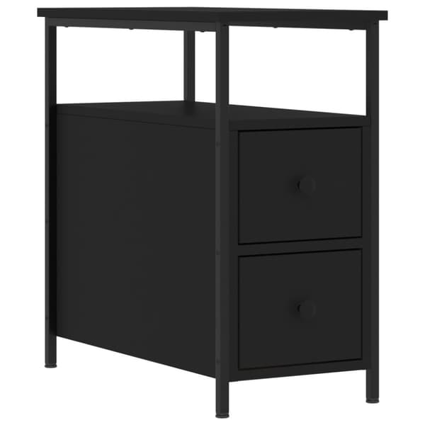 The Living Store sengebord 30x60x60 cm konstrueret træ sort - Natborde