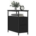 Miniatyrbillede 4 af 11: The Living Store sengebord 30x60x60 cm konstrueret træ sort -  Natborde