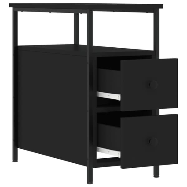 The Living Store sengebord 30x60x60 cm konstrueret træ sort - Natborde