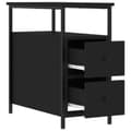 Miniatyrbillede 7 af 11: The Living Store sengebord 30x60x60 cm konstrueret træ sort -  Natborde