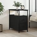 Miniatyrbillede 2 af 11: The Living Store sengebord 30x60x60 cm konstrueret træ sort -  Natborde