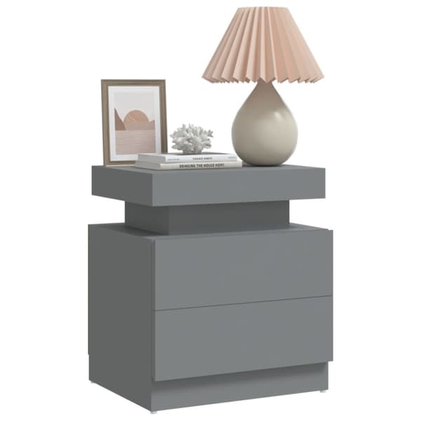 The Living Store sengebord 45x35x52 cm spånplade grå -  Natborde